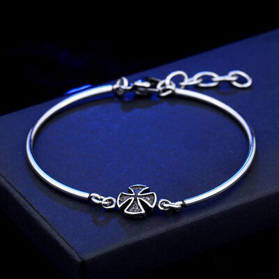

Wild retro cross titanium steel couple men&women bracelet