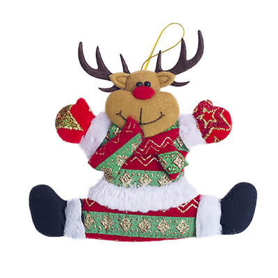 

Toponeto Santa Claus Snowman Elk Cloth Art Hanging Ornament Christmas Decoration Home