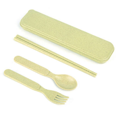 

1SET Portable Nordic Wheat Straw Western Dinnerware Set Portable Outdoor Camping Picnic School Kids Tableware