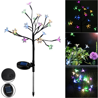 

Gobestart Solar Power Cherry Flower LED Light Outdoor Garden Yard Lawn Landscape Lamp 2pcs