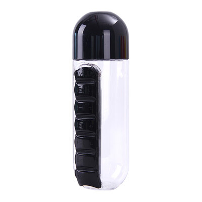 

600 ml My Water Bottle Sport Combination Daily Pill Box Organizer Drinking Sealed Leakproof Plastic Bottle