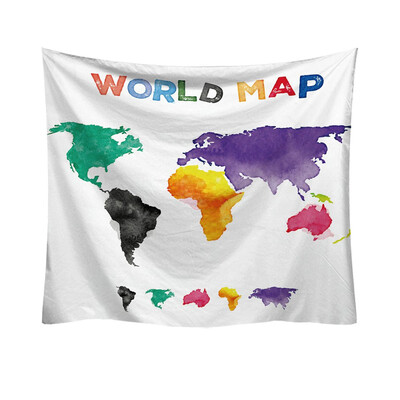 

Toponeto Fashion Tapestry Colorful World Map Style Decorative Tapestry Home Decor