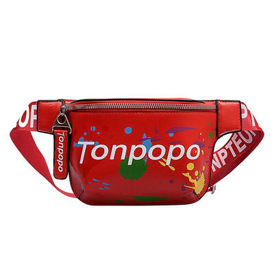 

Graffiti Printed Shoulder Bags Unisex Zipper Chest Pack Crossbody Handbags