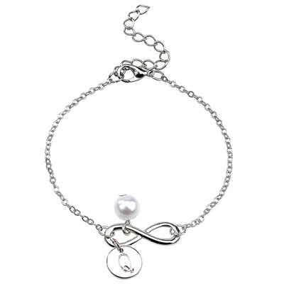 

Fashion Simple Personality 26 Letters Pendant Silver Beach Bracelet Fashion Girls Jewellery Hot Gift