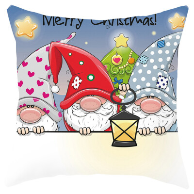 

Siaonvr Merry Christmas Cartoon Animals Pillowcase Sofa Pad Set Home Decoration 18x18 In