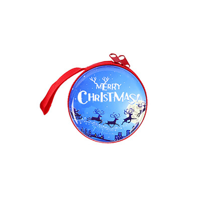 

Tailored Santa Claus Snowman Tinplate Change Round Creative Coin Headphones Storage Box