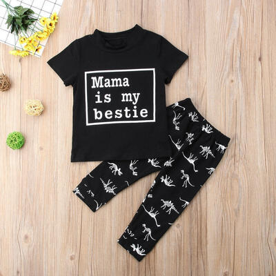 

2pcs Toddler Infant Baby Boy Summer T-shirt TopsLong Pants Outfit Clothes Set