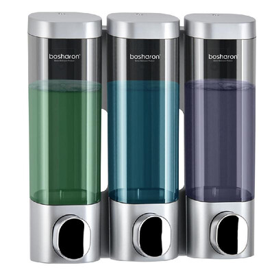 

Bosharon 900mL Manual Soap Dispenser Wall Mounted Dish Liquid Lotion Shampoo Chamber Dispenser Hand Gel Dispenser for Bathroom Kit
