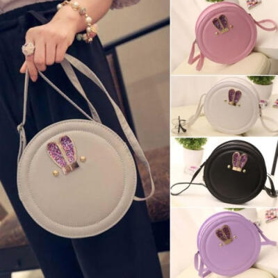 

Women Candy Small Circle Round Rabbit Ears Shoulder Chain Cross Body Bags Purse