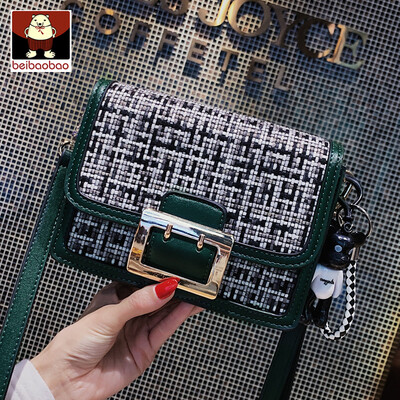 

Womens bag2019 new style Korean fashion check single-shoulder bag simple belt diagonal&small square bag