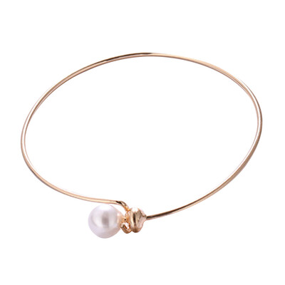 

Wedding Jewelry Cuff Bracelets Simple Simulated Pearl Ball Beads Adjustable Bangles Women