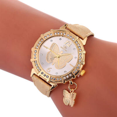 

Women Butterfly Watch Fashion Leather Strap Analog Quartz Watch Ladies Luxury Dress Watches For Women Jewelry Gift