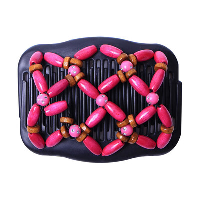 

〖Follure〗Women Magic Acrylic Vintage Hair Comb Double Clips Imitation Wooden Hair Slide