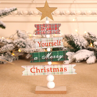 

Creative Christmas Decoration Wooden Ornaments Painted Letters Christmas Tree Desktop Ornaments