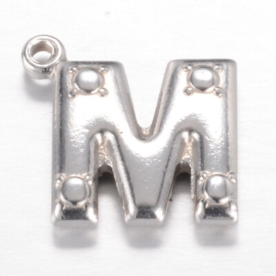 

304 Stainless Steel Charms Letter  Stainless Steel Color 15x152x32mm Hole 12mm