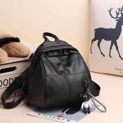 

NovelTeez Backpack female tide 2018 new fashion Korean version of the wild pu soft leather temperament simple casual bag female