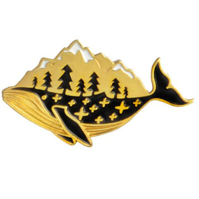 

1pc Unisex Whale Forest Brooches Enamel Pins Badge Clothing Decor Jewelry