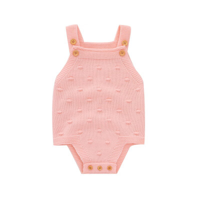 

Baby Boys Summer Romper Lovely Infant Girl Solid Rompers knitted New born Baby One-pieces Kids Girls Boy Suspender Romper