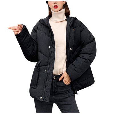 

Toponeto Women Winter Warm Pocket Hooded Thick Warm Slim Jacket Overcoat Outcoat Coat