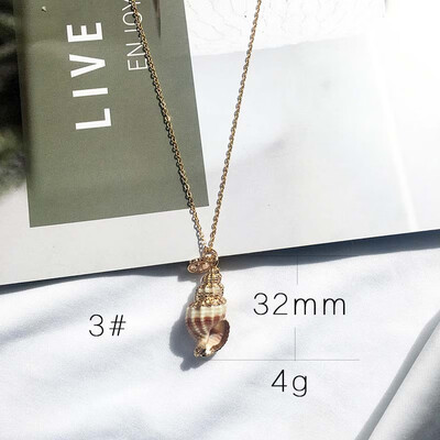 

Fashion 1PC Conch Cowrie Shell Pendant Choker Necklace for Women Gold Color Chain Choker Necklace Beach Coin Long Collier