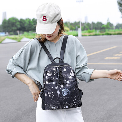 

Temperament printing shoulder backpack female new schoolbag student lady Travel Shoulder Bag fashionable large capacity