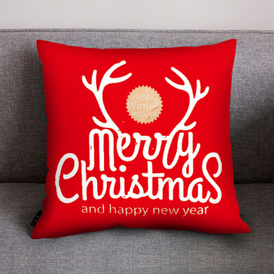 

JPGIF Merry Christmas Print Pillow Case Polyester Sofa Car Cushion Cover Home Decor