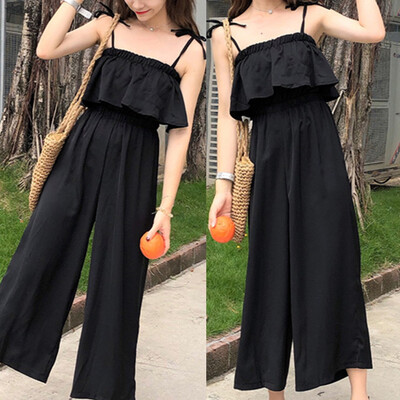 

Starmoon Fashion Women Jumpsuit Camisole Sexy Sleeveless Pure Color Loose Jumpsuits