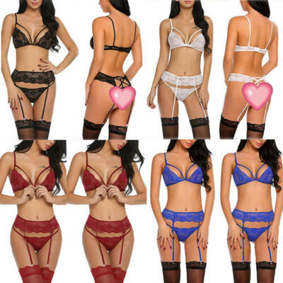 

Women Sexy-Lingerie Nightwear Dress Babydoll G-string Underwear Lace Bra Set Hot