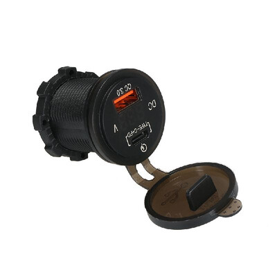 

Waterproof Dual USB Charger Type C USB Charger Socket Quick Charge 30 LED Voltmeter for Marine Boat Motorcycle