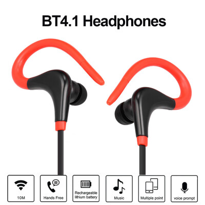 

bt-1 Wireless Bluetooth Earphone In-Ear Sports Sweatproof Earphones Earbuds Headset with Mic for iPhone Smartphone Tablet Red