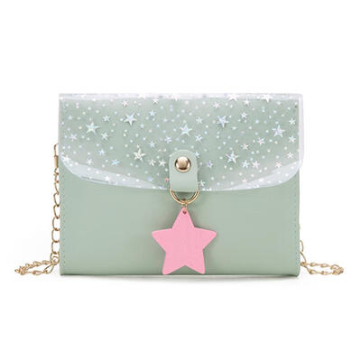 

Stars Decor Shoulder Handbags PU Leather Women Chain Crossbody Phone Bags