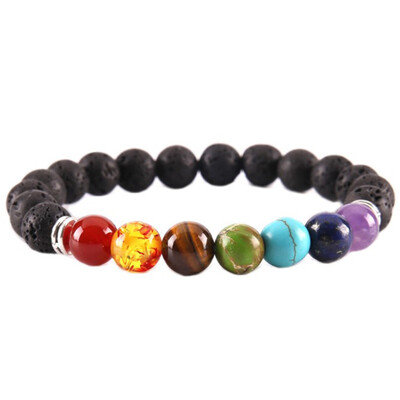 

Natural 7 Color Mixed Chakra Healing Balance Beads Bracelet Radiation Protection Yoga Life Energy Natural Stone Bracelet