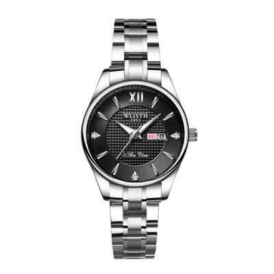 

Gold&silver two-tone steel belt mens business men&women luminous waterproof quartz couple watch custom