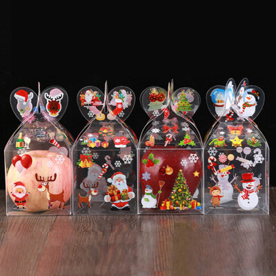 

Pvc Transparent Candy Box Christmas Decoration Gift Box And Packaging Santa Claus Snowman Elk Reindeer Candy Apple Boxes