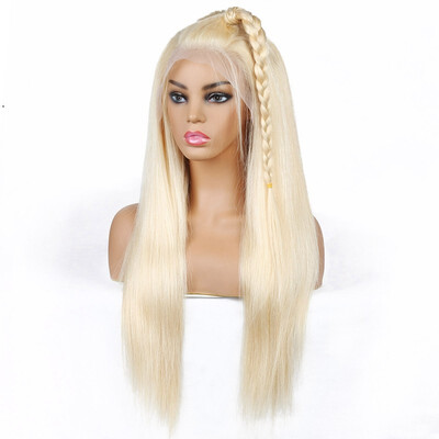 

Peruvian Hair Straight Human Hair Wigs Blonde Color 134 Lace Frontal Wig 613 Human Hair Lace Front Wigs