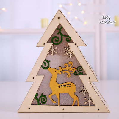 

〖Follure〗LED Light Wood House Cute Christmas Tree Ornaments Window Holiday Decoration