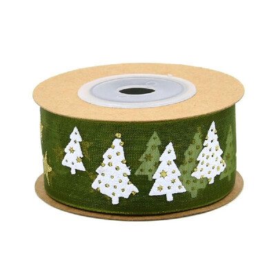 

Cross-border new hot stamping ribbon five-pointed star holiday decoration gift packaging high-grade printed Christmas tree band 5