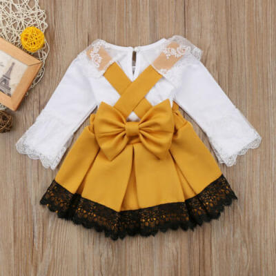 

Newborn Kid Baby Girl Lace Jumpsuit Romper Bow Princess Party Skirt Dress Outfit