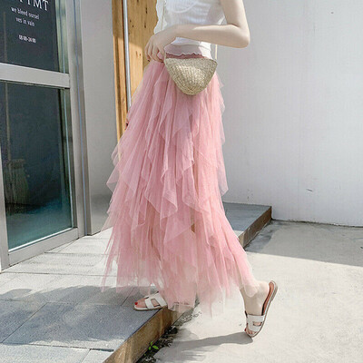 

Womens Girls Layers Tulle Skirt Dress Long Princess Tutu High Waist Skirts Party