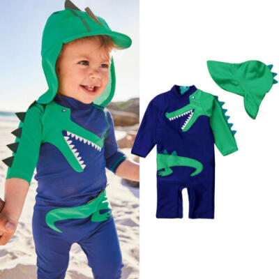 

2pcs Toddler Baby Boy Sun Protective Swimwear Rash Guard Costume Bathing Suit US