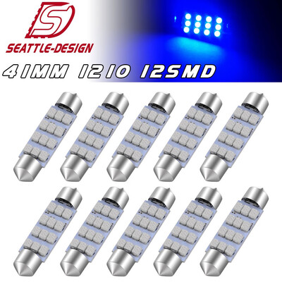 

10x Blue 40mm 41mm 12SMD Festoon LED Car Map Dome Door Interior Light Bulb 212-2