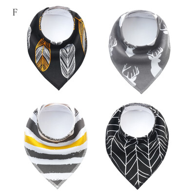 

Cotton Baby Bibs Newborn Triangle Feeding Nursing Bandana Burp Cloths 4Pcs