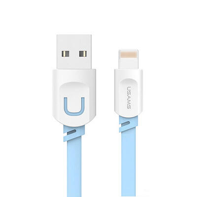 

USAMS 21A Fast Charging 025m 1m 15m Flat Usb Charger Cable Lightning Cable For IPhone 8 7 I6 IPhone 6 6s X Cable-1m