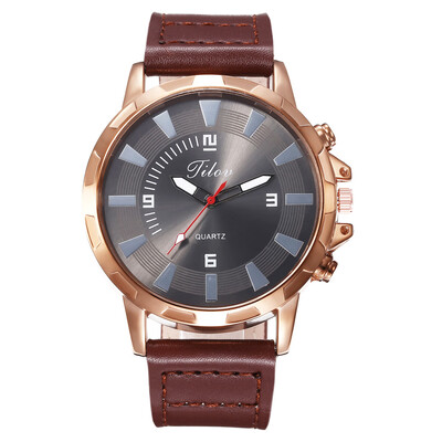 

Creative large dial mens belt quartz watch mens casual sports watch generation