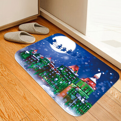 

Siaonvr Christmas Carpet Kitchen Doorway Bathroom Floor Carpet Floor Mat Print 40x60cm