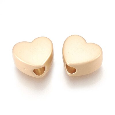 

Alloy European Beads Large Hole Beads Matte Style Heart Matte Golden 12x135x7mm Hole 4mm