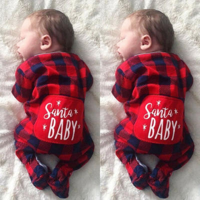 

UK Newborn Baby Santa Girl Boy Christmas Clothes Romper Jumpsuit Bodysuit Outfit