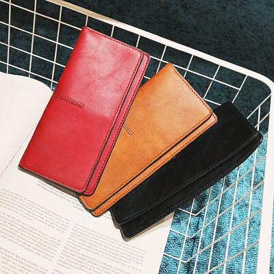 

Womens Vintage Long Leather Purse Coin Wallet Handbag Money Bag