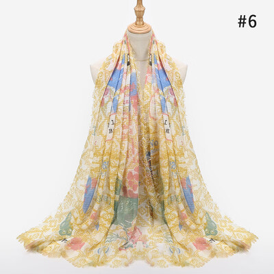 

New Europe&the United States foreign trade fashion butterfly print pattern long cotton&linen scarf scarves shawl spot wholesale