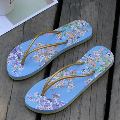 

Rose Women Ladies Girls Floral Flat Flip Flops Casual Sandals Slippers Beach Shoes